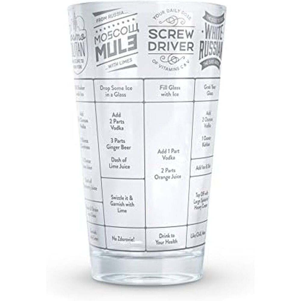FRED & FRIENDS Good Measure Vodka Cocktail Recipe Glass Cup